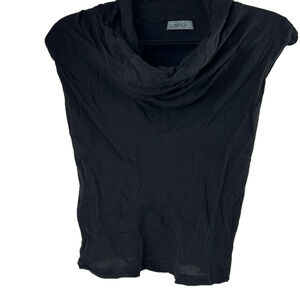 She's So Sleeveless Black Cowl Neck Top